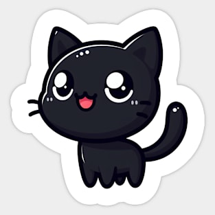 CUTE BLACK CAT Sticker